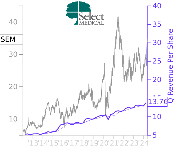 SEM stock chart compared to revenue